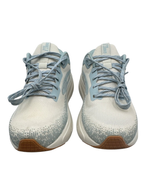 Brooks Shoe Size 9.5 Cream & Baby Blue Synthetic Technical Mesh Logo Sneakers Cream & Baby Blue / 9.5
