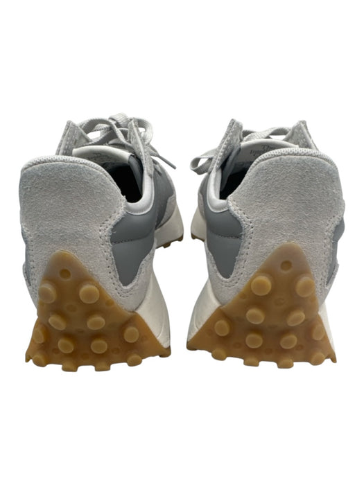 New Balance Shoe Size 9 Gray & White Synthetic Suede Logo Rubber Sole Sneakers Gray & White / 9