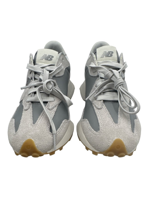 New Balance Shoe Size 9 Gray & White Synthetic Suede Logo Rubber Sole Sneakers Gray & White / 9
