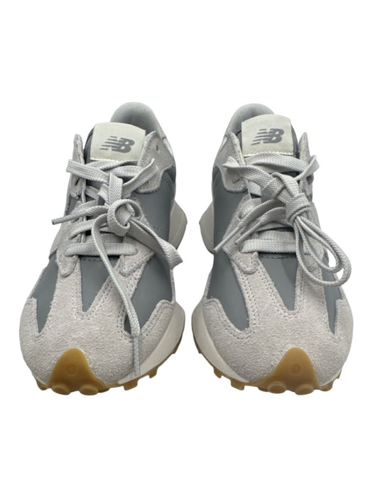 New Balance Shoe Size 9 Gray & White Synthetic Suede Logo Rubber Sole Sneakers Gray & White / 9