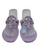 Tory Burch Shoe Size 8 Lavender Purple Patent Leather Logo Detail Flat Sandals Lavender Purple / 8