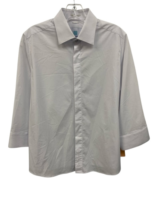 Beg & Borrow Size XL White Cellulose Blend 3/4 Sleeve Button Up Oxford Shirt Top White / XL