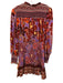 Farm Rio Size L burgundy red & purple Viscose Floral Long Balloon Sleeve Dress burgundy red & purple / L