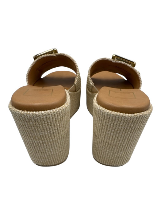 Dolce Vita Shoe Size 8.5 Beige & Brown Synthetic Woven Gold Tone Buckle Sandals Beige & Brown / 8.5