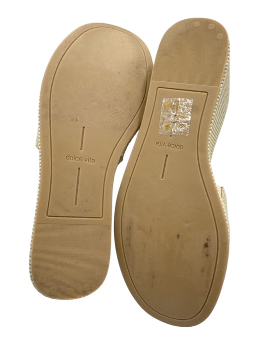 Dolce Vita Shoe Size 8.5 Beige & Brown Synthetic Woven Gold Tone Buckle Sandals Beige & Brown / 8.5