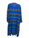 Oliphant Size 2XL blue & marigold yellow Cotton Embroidered Geometric Maxi Dress blue & marigold yellow / 2XL