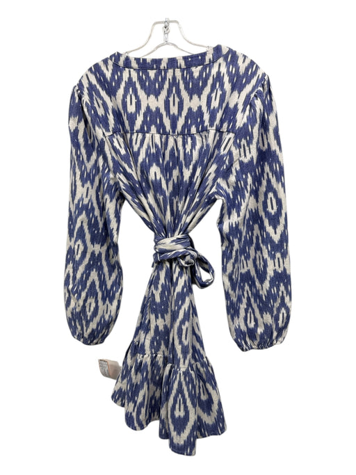 Roller Rabbit Size XL Black & White Cotton Long puff sleeve Abstract Print Dress Black & White / XL