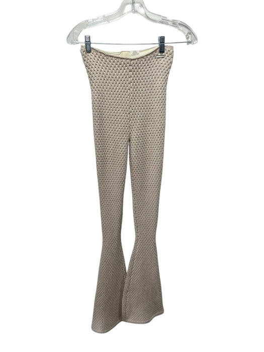 Maniere De Voir Size XS Beige Viscose Blend Knubby Halter High Rise Pant Set Beige / XS