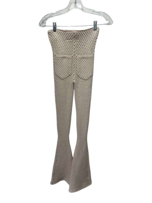Maniere De Voir Size XS Beige Viscose Blend Knubby Halter High Rise Pant Set Beige / XS