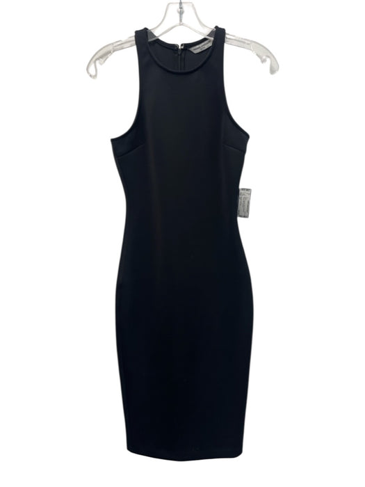 Amanda Uprichard Size XS Black Polyester Blend Sleeveless Darted Midi Dress Black / XS