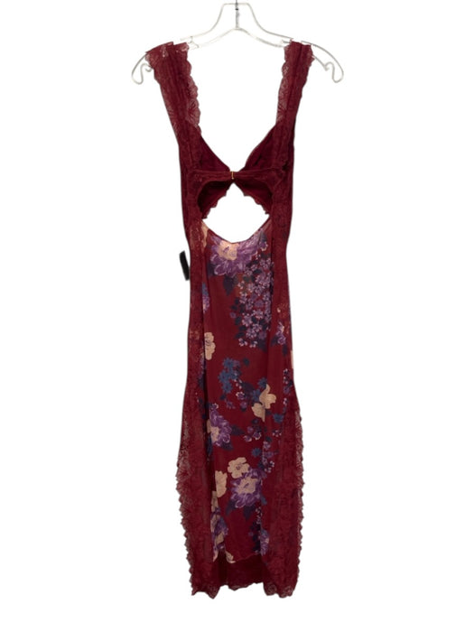 Intimately Free People Size XS Red, Purple, Blue Nylon Sleeveless Floral Dress Red, Purple, Blue / XS