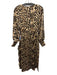 Majorelle Size XXS Black, Brown, Cream Polyester Long Sleeve Leopard Dress Black, Brown, Cream / XXS