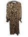 Majorelle Size XXS Black, Brown, Cream Polyester Long Sleeve Leopard Dress Black, Brown, Cream / XXS
