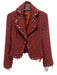 Till the end Size Small Red & Black Wool Blend Long Sleeve Tweed Jacket Red & Black / Small