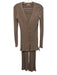 Tularosa Size XS/S Taupe Rayon Blend Long Sleeve Ribbed Button Front Pant Set Taupe / XS/S