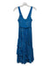 Diane Von Furstenberg Size 0 Blue Silk Sheer Tank All Over Print Dress Blue / 0