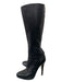 Jimmy Choo Shoe Size 36 Black Leather Zip Back Pointed Toe Gold Hardware Boots Black / 36