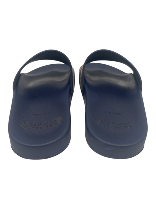 Brunello Cucinelli Shoe Size Est 9 AS IS Navy Rubber Solid Slide Men's Shoes Navy / Est 9