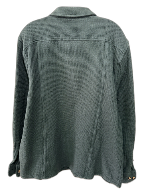 Corridor Size L Green Cotton Solid Button Down Men's Long Sleeve Shirt Green / L