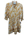 The Shirt Rochelle Behrens Size Medium Orange & White Polyester Floral Dress Orange & White / Medium