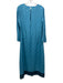 Eddy Size Medium Light Blue Viscose Long Trumpet Sleeve Floral Fringe hem Dress Light Blue / Medium