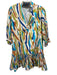 Elizabeth James the Label Size XS Blue, Green, Brown Cotton Long Sleeve Dress Blue, Green, Brown / XS