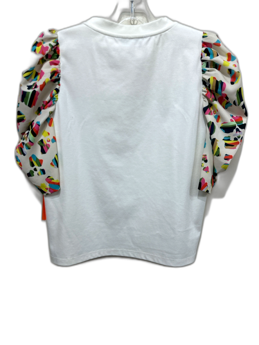 CROSBY by Mollie Burch Size Medium White & Multi Viscose Blend Top White & Multi / Medium