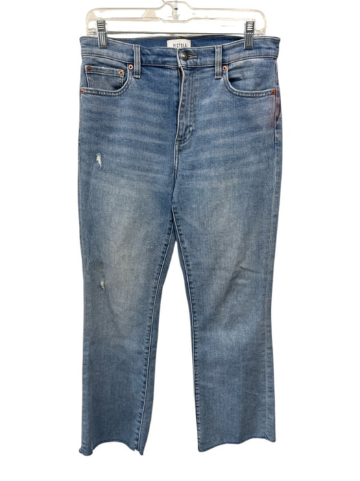 Pistola Size 28 Medium Wash Cotton Blend High Rise Distressed Whiskering Jeans Medium Wash / 28
