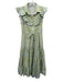 KLEID Size Medium Blue & Green Polyester Blend Ruffle Cap Sleeve Floral Dress Blue & Green / Medium