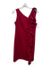 Teri Jon Size 6 Red Polyester Ruffle V Neck Sleeveless Knee length Dress Red / 6