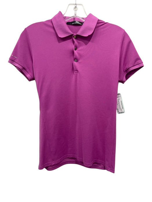 RLX Ralph Lauren Size M Pink Polyester & Elastane Short Sleeve 1/4 Button Top Pink / M