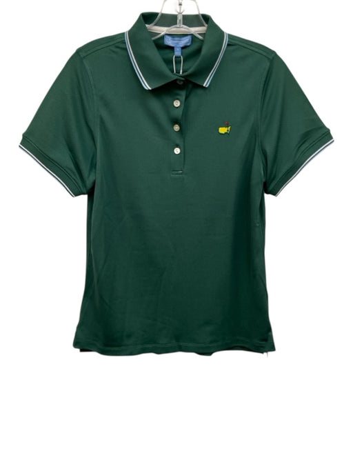 Magnolia Lane Size S Green Polyester Blend Mesh Short Sleeve Athletic Polo Top Green / S