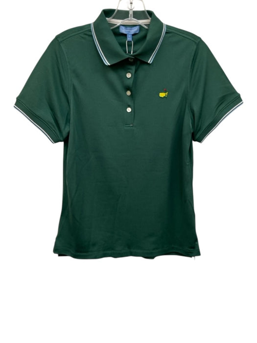 Magnolia Lane Size S Green Polyester Blend Mesh Short Sleeve Athletic Polo Top Green / S