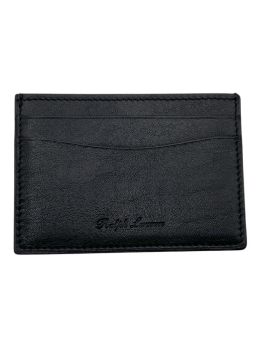 Ralph Lauren Black Leather Solid Cardholder Men's Wallet Black