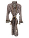 Sue Sartor Size S White & Purple Cotton Button Front Long Balloon Sleeve Dress White & Purple / S