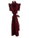 Sue Sartor Size M Red Tulle Cap Sleeve Buttons Sheer Overlay Dress Red / M