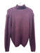 Splendid Size L Plum Purple Cotton Blend Mock Neck Rib Knit Sweater Plum Purple / L