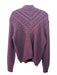 Splendid Size L Plum Purple Cotton Blend Mock Neck Rib Knit Sweater Plum Purple / L