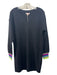 Lisa Todd Size S Black Wool V Neck Rib Knit Long Sleeve Dress Black / S