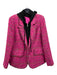 Central Park West Size L Pink & Black Polyester Tweed Hoodie Blazer Jacket Pink & Black / L