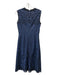 Yigal Azrouel Size 8 Dark Wash & Black Cotton Denim Floral Embroidered Dress Dark Wash & Black / 8