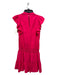 Amanda Uprichard Size XS Hot pink Polyester Ruffle Cap Sleeve V Neck Mini Romper Hot pink / XS