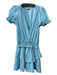 Amanda Uprichard Size XS Light Blue Polyester Surplice Elastic Waist Dress Light Blue / XS