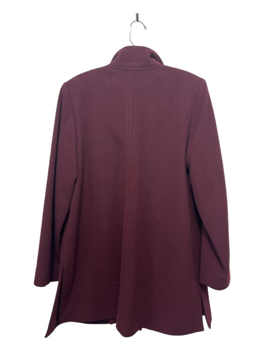 Fleurette Size 4 Burgundy Red Wool Long Sleeve Button Front Pockets Peacoat Coat Burgundy Red / 4