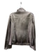 Lafayette 148 Size 10 Pewter Lambskin Zip Metallic Darted Zip Pocket Jacket Pewter / 10