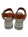 Paula Urban Shoe Size 39 White & Brown Leather Ankle Strap Wedge Sandals White & Brown / 39