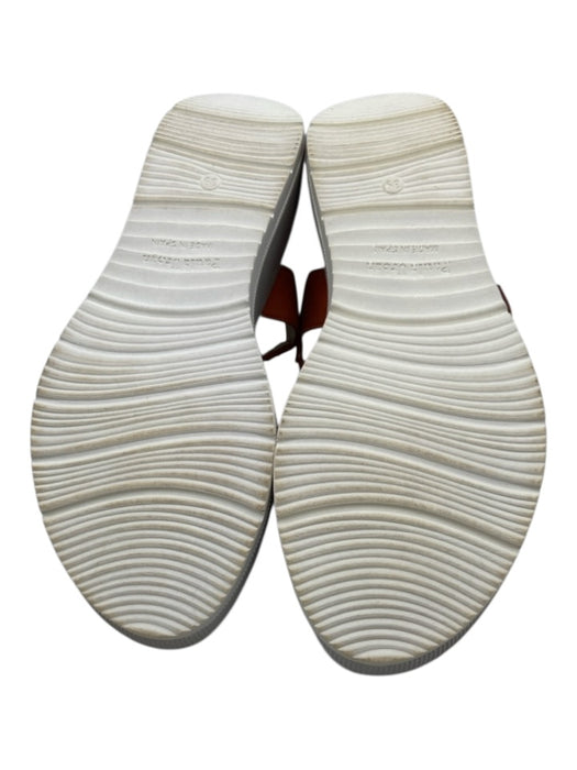 Paula Urban Shoe Size 39 White & Brown Leather Ankle Strap Wedge Sandals White & Brown / 39