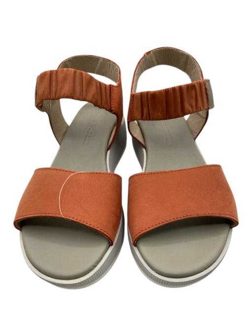 Paula Urban Shoe Size 39 White & Brown Leather Ankle Strap Wedge Sandals White & Brown / 39