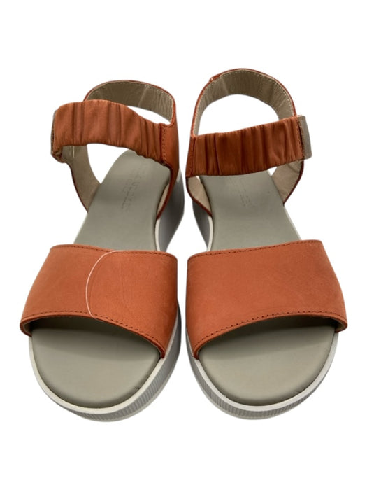 Paula Urban Shoe Size 39 White & Brown Leather Ankle Strap Wedge Sandals White & Brown / 39