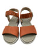 Paula Urban Shoe Size 39 White & Brown Leather Ankle Strap Wedge Sandals White & Brown / 39